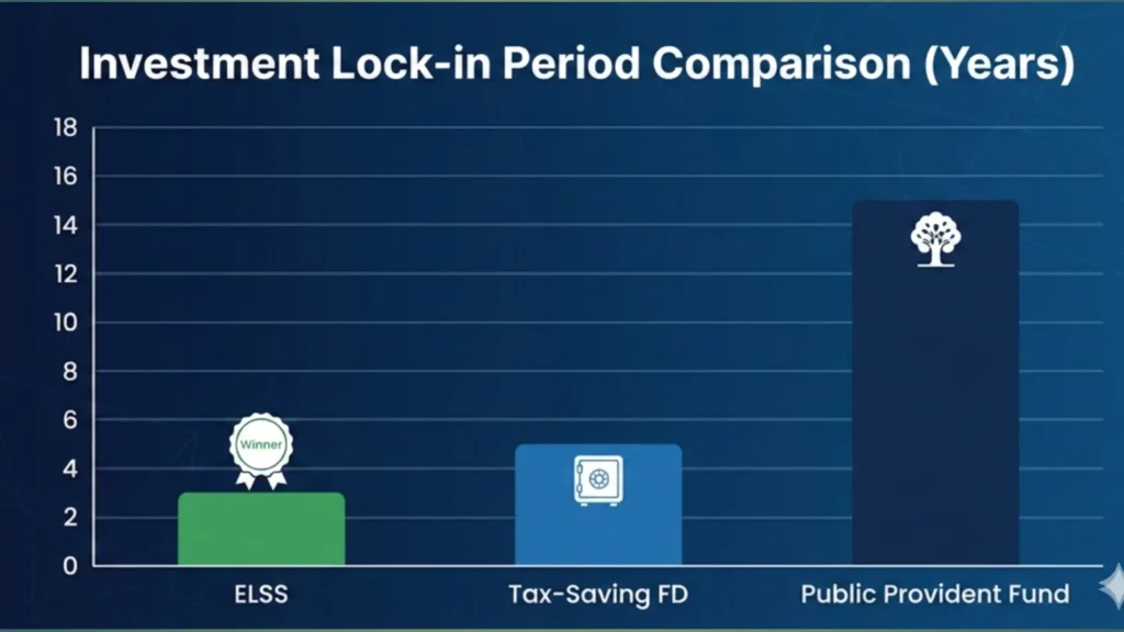 ELSS vs FD vs PPF Lock-in Period Comparison in hindi
